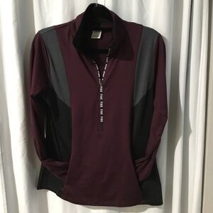 PINK Victoria's Secret Red and Black Sweatshirt Quarter-Zip